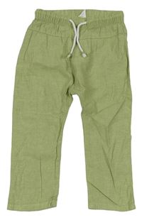Olivové plátěné kalhoty H&M
