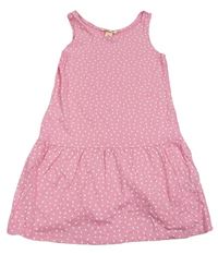 Růžové srdíčkované bavlněné šaty H&M