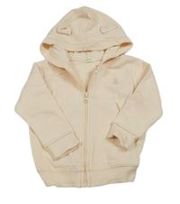 Broskvová propínací mikina s kapucí Benetton