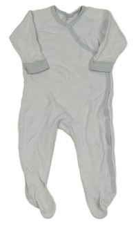 Světlemodro-bílý pruhovaný overal 