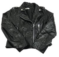 Černý koženkový jarní křivák H&M