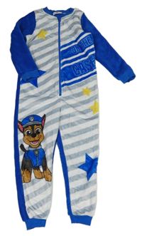 Bílo-šedo-modrá chlupatý overal s Chasem Nickelodon