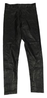 Černé koženkové legíny Dunnes