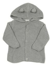 Šedý propínací svetr s kapucí Next