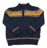 Tmavomodrý svetr s tygry Fat Face