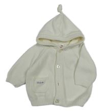 Smetanový propínací svetr s kapucí Next