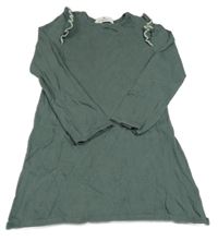 Khaki svetrové šaty s volánky H&M