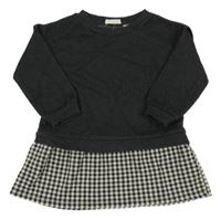 Tmavošedo-kostkovaná šatová tunika Mango