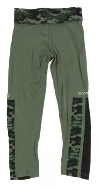 Khaki-černé vzorované legíny George 