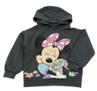 Tmavošedá mikina s Minnií a kapucí Primark