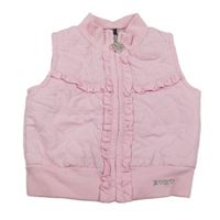 Světlerůžová šusťáková prošívaná zateplená vesta Xoxo