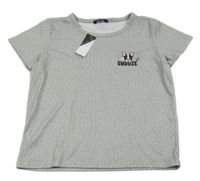 Nové - Šedé melírované sportovní tričko s pejskem M&Co