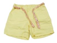 Žluté plátěné kraťasy s mašlí DopoDopo 