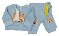 Nové - 2set - Modrá mikiny s lemurem + tepláky Shein
