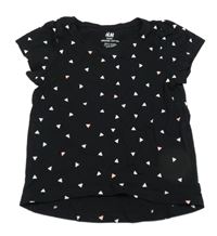 Černé vzorované tričko H&M