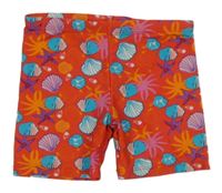 Červené plavkové kraťasy mušlemi Landora 