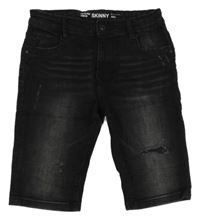 Černé skinny riflové kraťasy Denim 