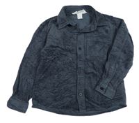 Tmavošedá manšestrová košilová bunda H&M
