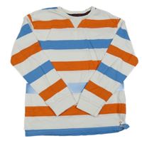Bílo-modro-oranžové pruhované triko Primark