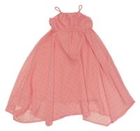 Světlerůžové třpytivé šifonové dlouhé šaty H&M