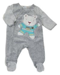 Šedo-pruhovaný sametový overal s medvídkem Ted Baker