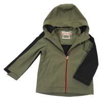 Khaki-černá softshellová bunda s kapucí C&A