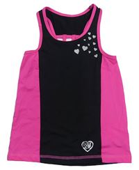 Černo-křiklavě růžový sportovní top se srdíčky BODY GLOVE
