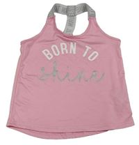 Světlerůžovo/šedý sportovní top s nápisy zn. PRIMARK