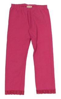 Tmavorůžové crop legíny s krajkou INFINITY KIDS