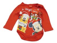 Nové - červené body s Mickey a Plutem s vánočním motivem Disney