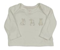 Bílé triko s králíčky Mothercare