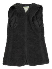 Tmavošedá huňatá podšitá jezdecká vesta Vertbaudet
