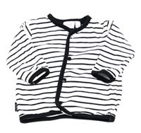 Bílo-černá pruhovaná propínací mikina Feetje