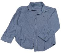 Tmavomodro-bílá kostkovaná košile s výšivkou PRIMARK