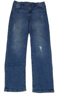 Modré straight fit rifle s prošoupáním RETOUR