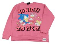 Růžová teplá mikina se Sonicem PRIMARK