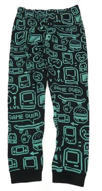 Černo-modrozelené pyžamové kalhoty s obrázky M&S