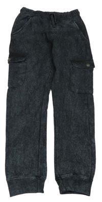 Černé šisované cargo tepláky Y.F.K.