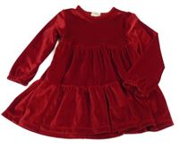Tmavočervené sametové šaty F&F