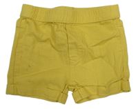 Okrové lněné kraťasy Smile