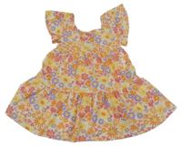 Smetanovo-barevné květované vzorované šaty PRIMARK