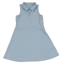 Světlemodré sportovní šaty s nápisem a límečkem ZARA