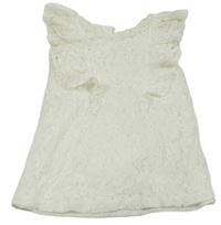 Bílé krajkové šaty s kytičkami a volánky H&M