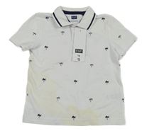 Nové - bílé polo tričko s palmami F&F
