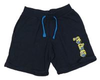 Tmavomodré teplákové kraťasy s Mimoni