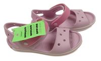 Nové - světlerůžové gumové sandály s logem Crocs vel. 33