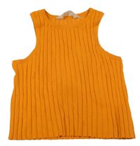 Pomerančový žebrovaný úpletový crop top H&M