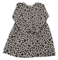 Smetanovo-černo-hnědé vzorované šaty H&M