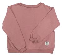 Starorůžová crop mikina se srdíčkem H&M