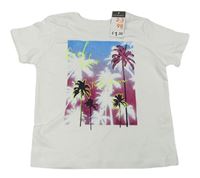 Bílé tričko s palmami Primark